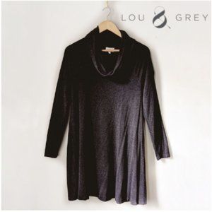 Lou & Grey Cozy Cowl Neck Dress Charcoal Sz S